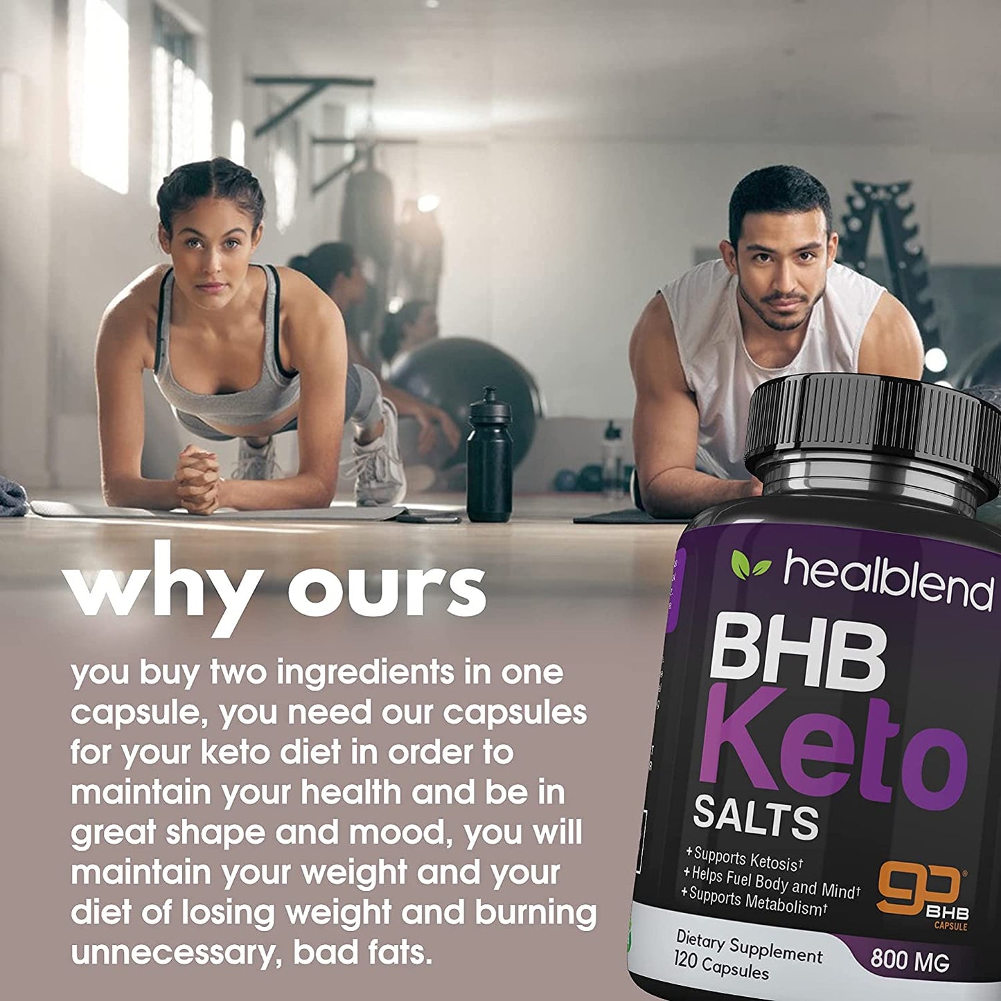 Keto BHB Salts Supplement 800 mg - Healblend