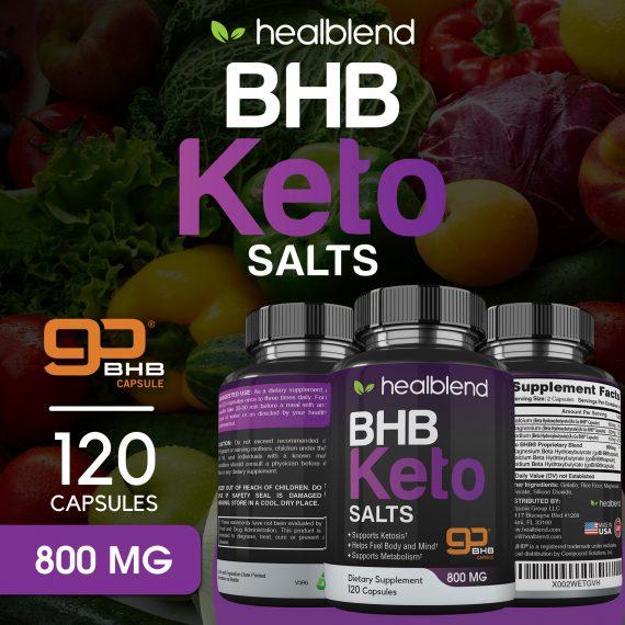 Keto BHB Salts Supplement 800 mg - Healblend