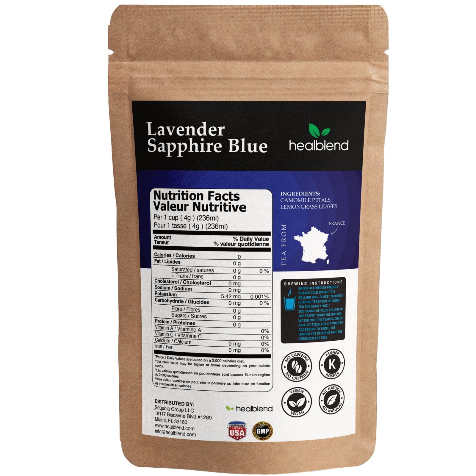 Lavender Sapphire Blue (French Super) Herbal Tea - Healblend