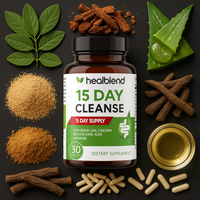 Healblend 15 Day Cleanse Detox Supplement, Natural Colon Cleanser with Senna, Cascara Sagrada, Aloe Vera & Probiotics for Bloating Relief, 30 Capsules