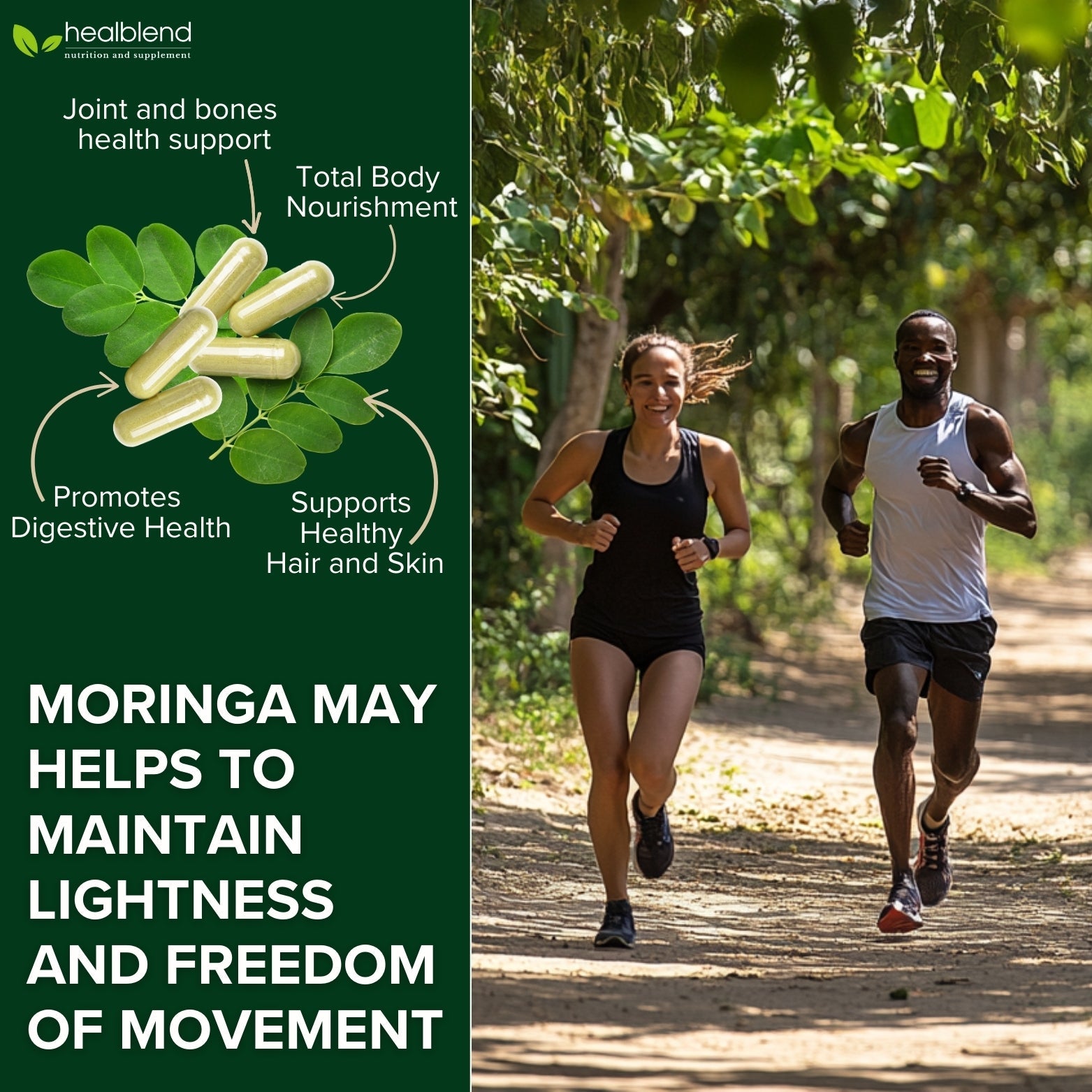 Moringa Oleifera Leaf Powder Capsules - Healblend