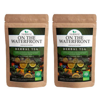 On The Waterfront Herbal Tea - Supports Hydration & Wellness, Raspberry Leaf, Spearmint and Peppermint Loose Leaf Tea, Caffeine Free - 4 Oz