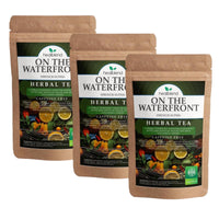On The Waterfront Herbal Tea - Supports Hydration & Wellness, Raspberry Leaf, Spearmint and Peppermint Loose Leaf Tea, Caffeine Free - 4 Oz