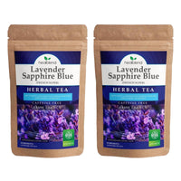 Organic Lavender Sapphire Blue Herbal Tea - Natural Rich Source of Antioxidants, Wellness Boost, Freshly Picked from France, Caffeine Free - 4 Oz