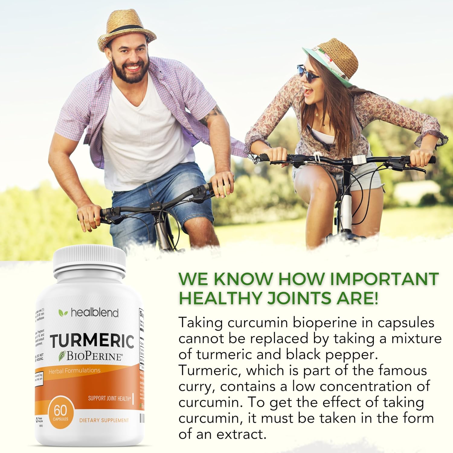 Organic Turmeric Curcumin with BioPerine - Healblend