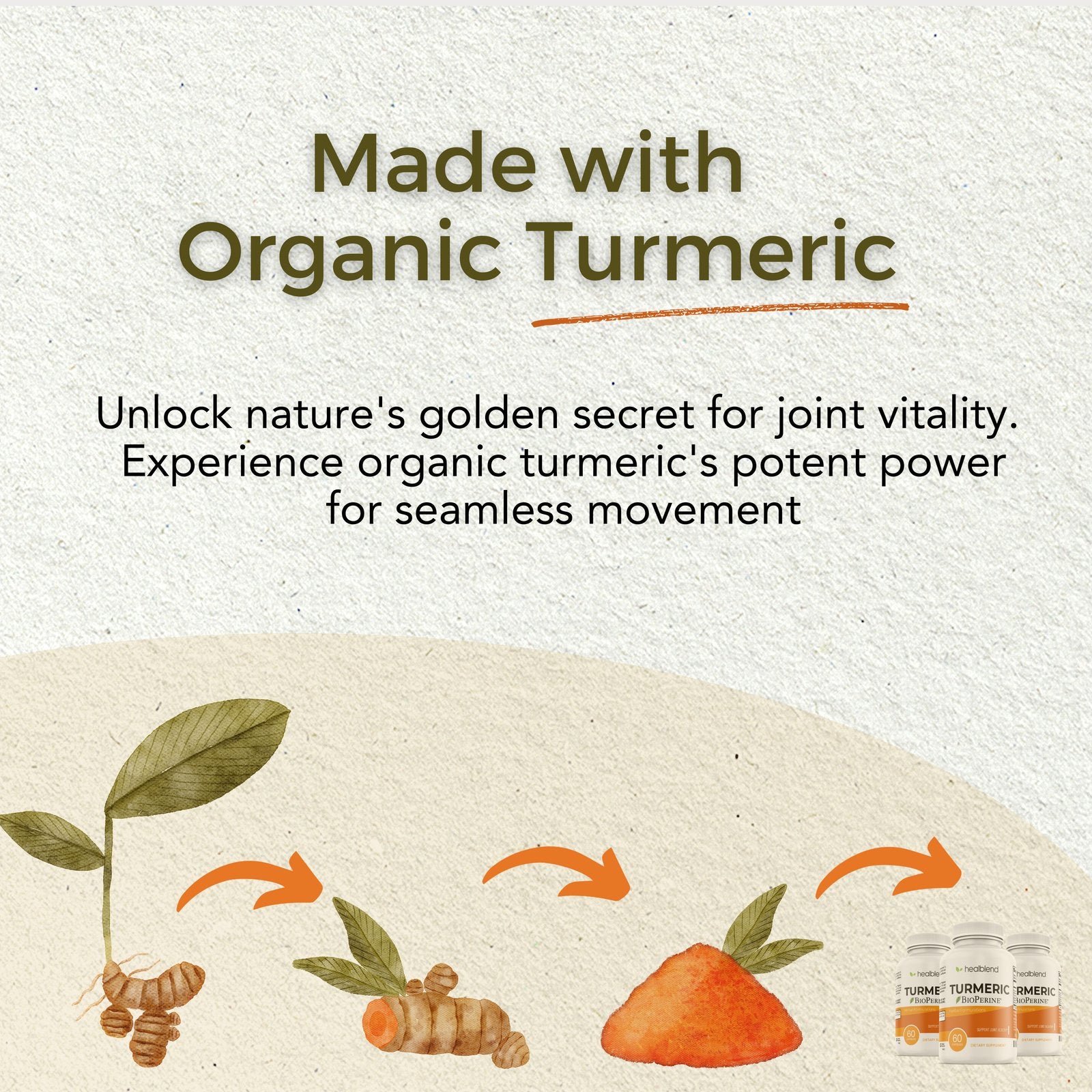 Organic Turmeric Curcumin with BioPerine - Healblend