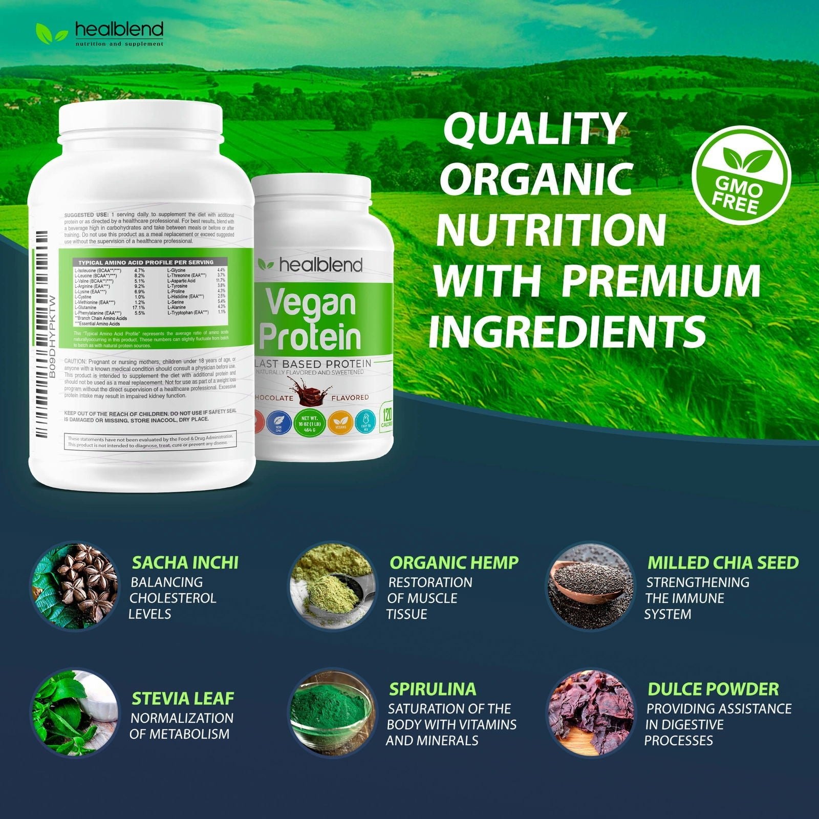 Plant - Based Protein Powder Vegan - Healblend