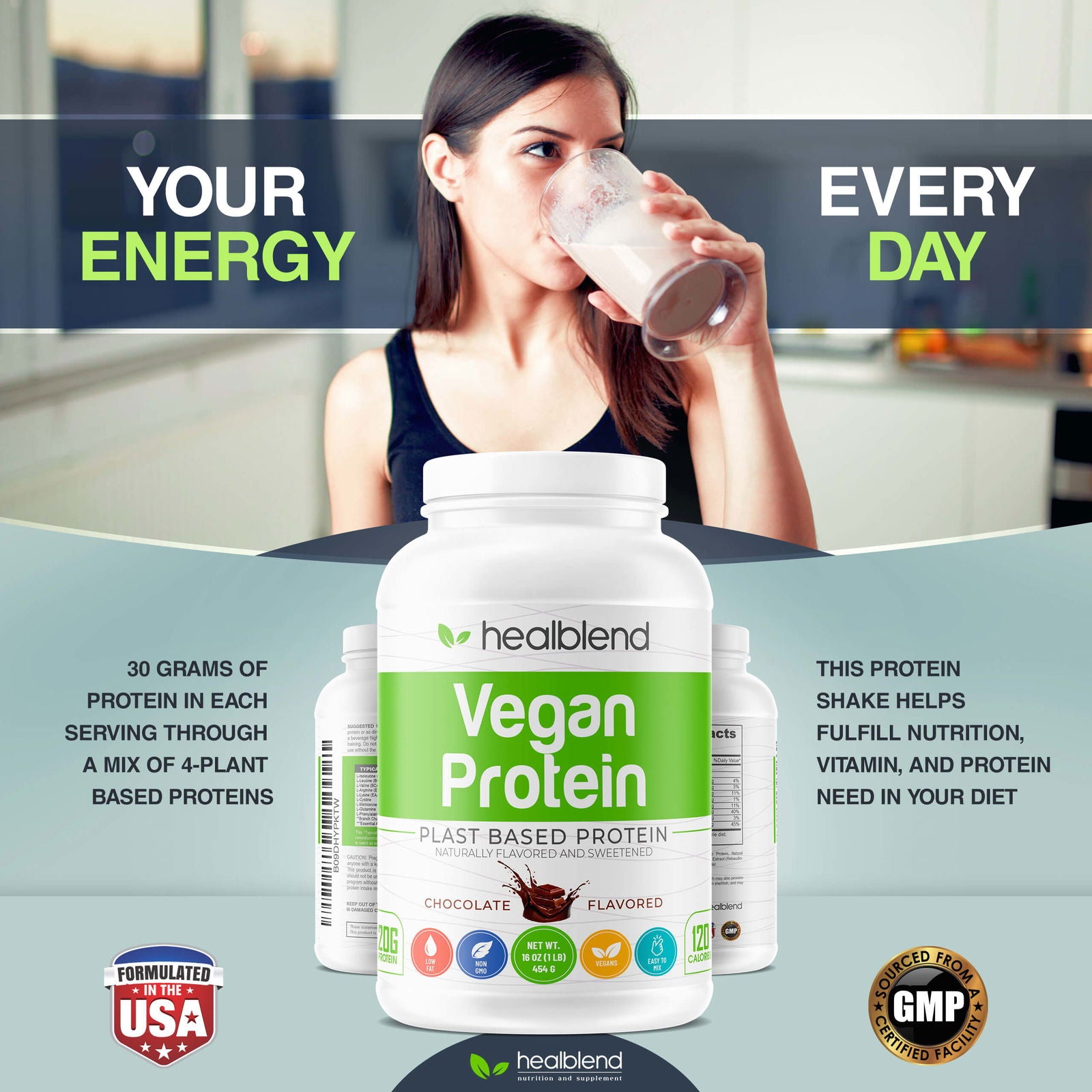 Plant - Based Protein Powder Vegan - Healblend