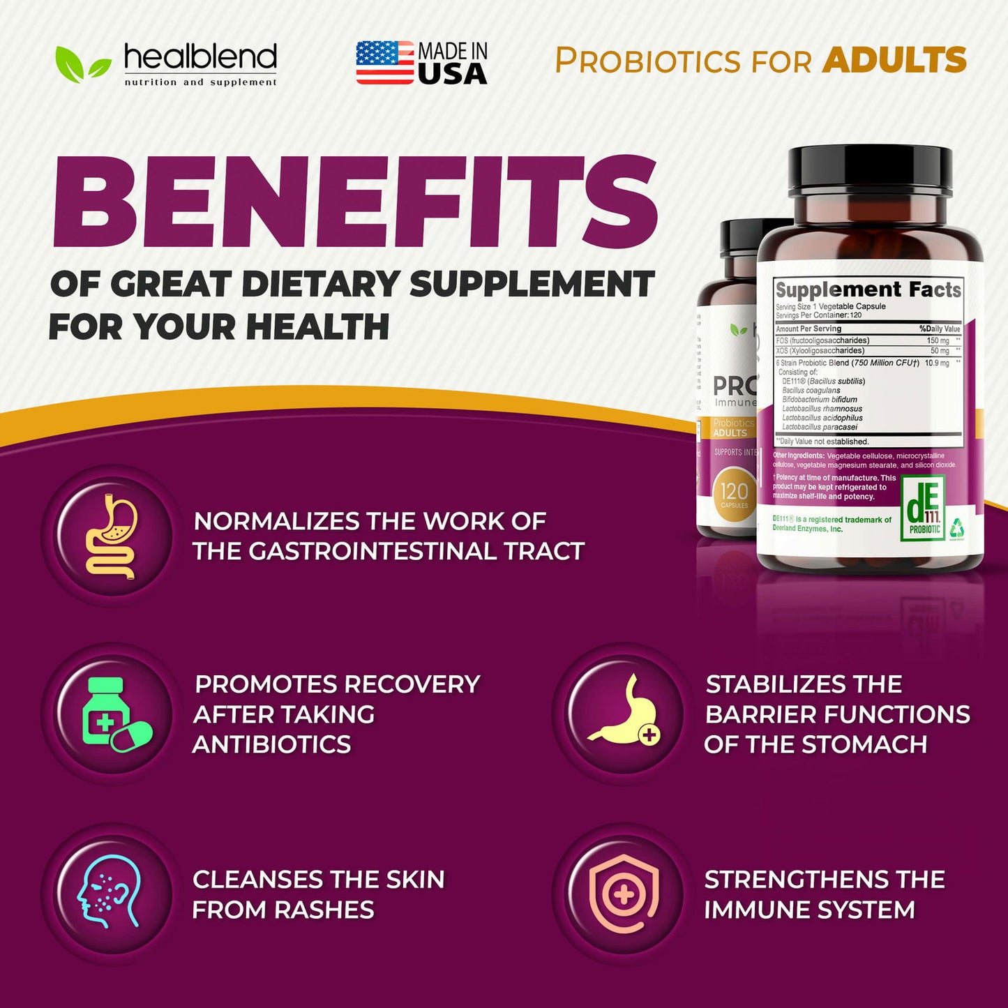Probiotics Caps Dietary Supplement - Healblend