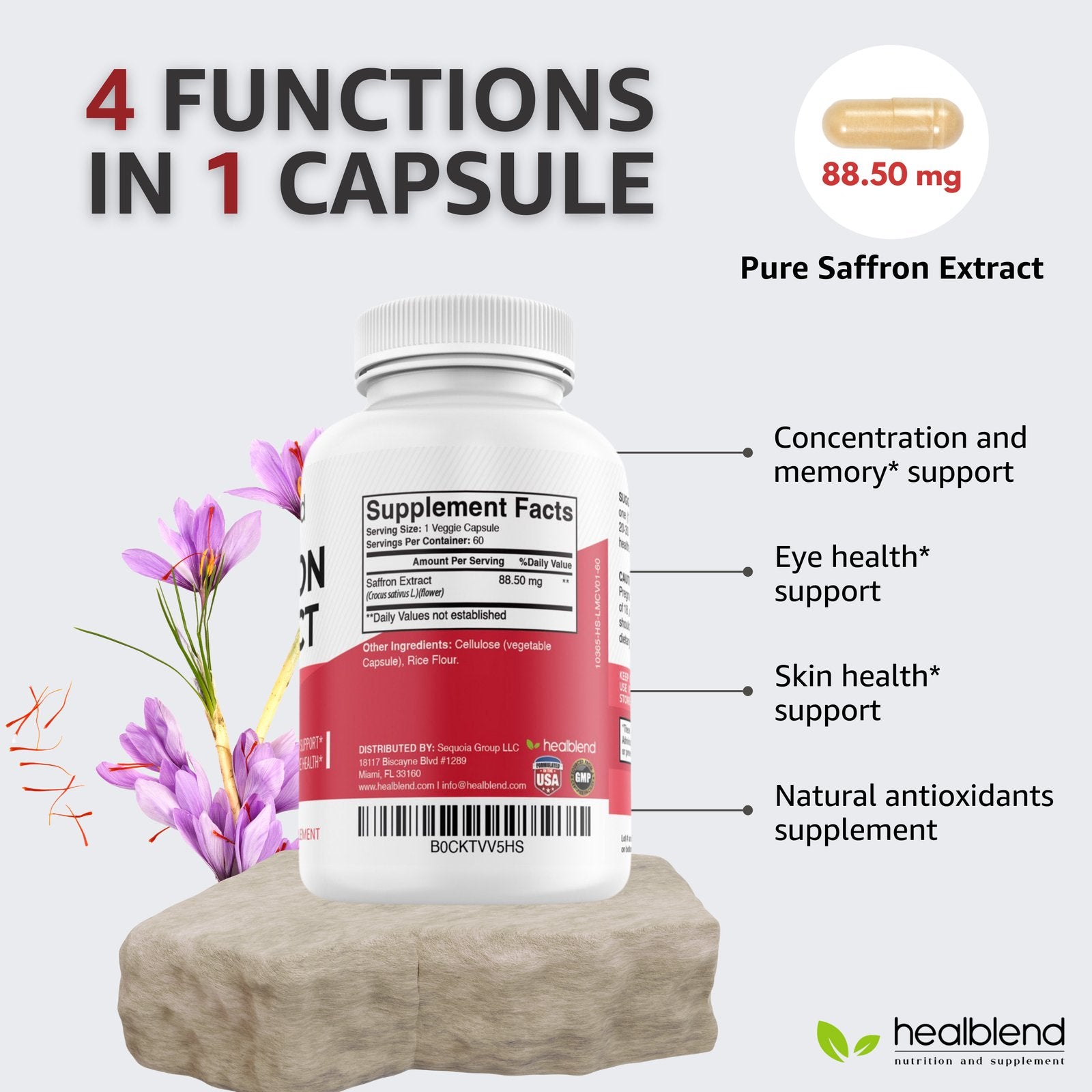 Pure Saffron Extract 88.5 mg - Healblend