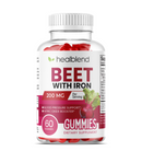 Beet Root Gummies 200mg - Nitric Oxide Booster Beets with Iron for Heart Health, Circulation & Healthy Blood Pressure Support - 60 Gummy