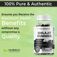 Organic Himalayan Shilajit Gummies 600mg - Optimal Health, Energy & Immunity Support for Men & Women, Natural Fruit Flavor - 60 Gummy