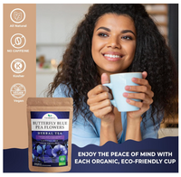 Butterfly Blue Pea Flowers Herbal Tea - Natural Rich Source of Antioxidants, Loose Leaf Freshly Picked from Thailand, Caffeine Free - 4 Oz