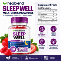 Sleep Well Melatonin 5 mg Gummies – Nighttime Sleep Support | 60 Gummies