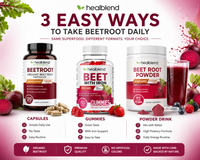 Organic Beet Root Capsules 1300mg - Nitric Oxide Booster, Beets Support Healthy Blood Pressure, Heart Health, Circulation Superfood - 120 Count