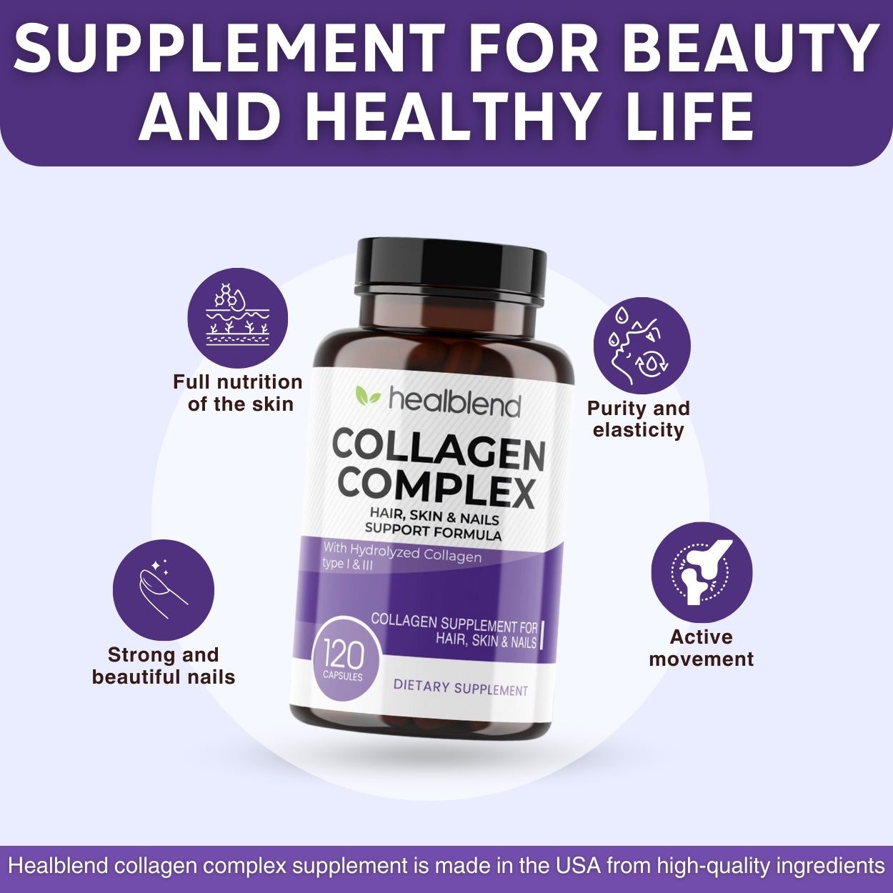 Collagen Complex - 3000 mg. Type I & III