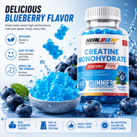 Creatine Monohydrate Gummies 5000mg, Muscle Growth, Strength & Endurance Support Blueberry Flavor, 60 Count