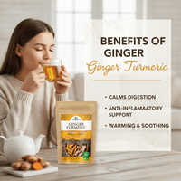 Ginger Turmeric Herbal Tea - Low Caffeine Loose Leaf Herbal Blend with Ginger & Turmeric, Warming & Soothing Wellness Tea, 4oz