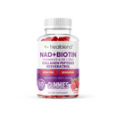 NAD+ Biotin Gummies – Collagen Peptides, Resveratrol, Keratin & Berberine – Anti-Aging Hair, Skin & Nail Support – Raspberry Flavor – 60ct