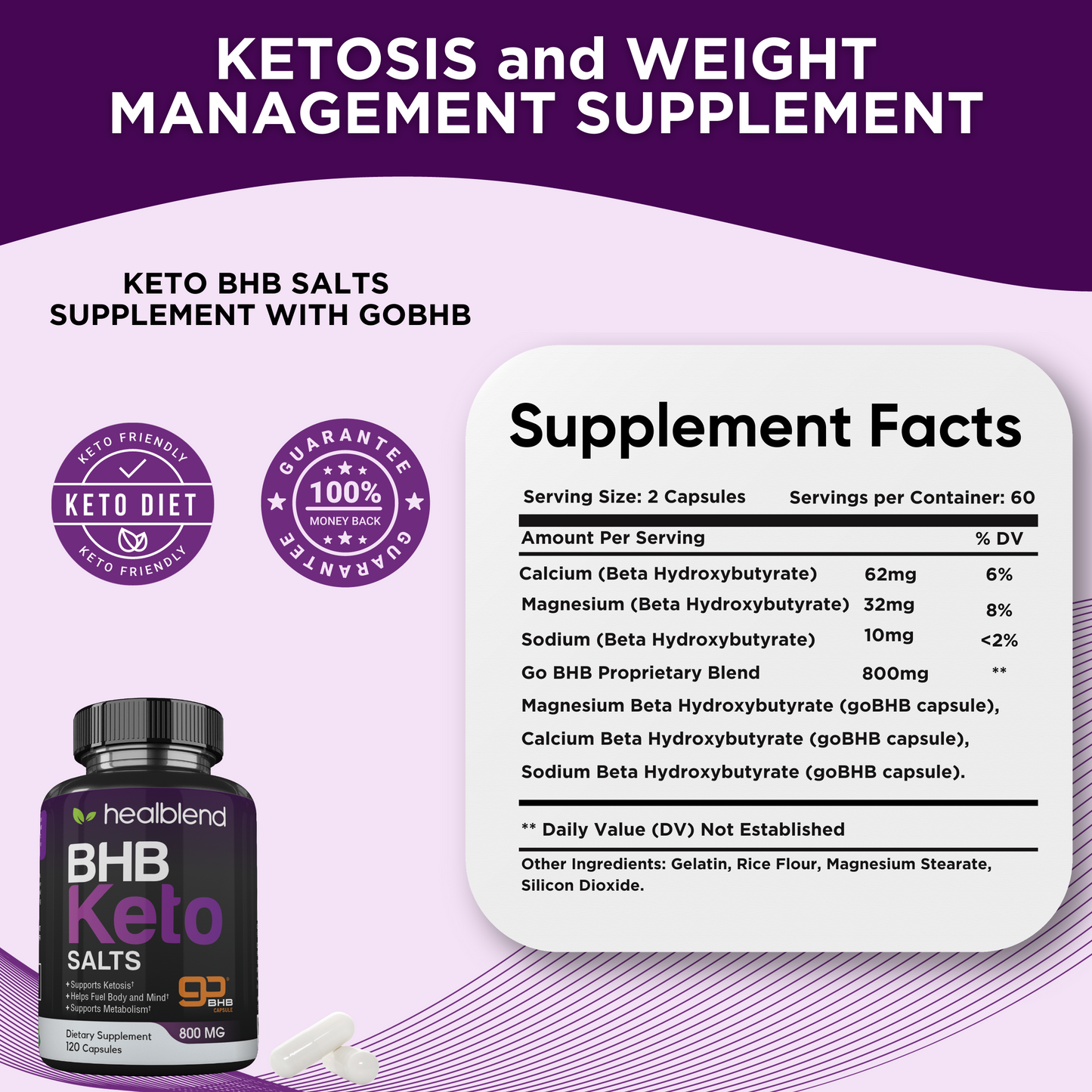 Keto BHB Salts Supplement 800 mg