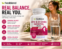 Myo Inositol & D-Chiro Inositol Plus Supplement - Support Hormonal Balance, Fertility & Healthy Ovarian Function for Women - 60 Capsules