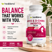 Myo Inositol & D-Chiro Inositol Plus Supplement - Support Hormonal Balance, Fertility & Healthy Ovarian Function for Women - 60 Capsules
